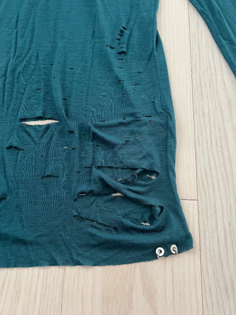 Diesel T-Fien Ripped Destroyed Top Teal ( S ) - Picture 3 of 5